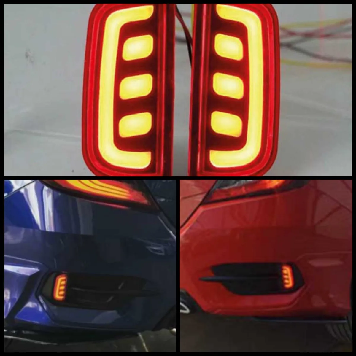 

Задние автомобильные мигающие дневные ходовые огни для Honda Civic Sedan 10 поколения 2016-2020 светодиодный ные ходовые огни с противотуманной фарой, 2 шт.