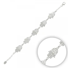 Серебряный 925 пробы браслет Fatma Master Hand Motif