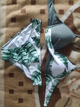 Swimwear Women Swimsuits Bikinis-Set Bathing-Suit Biquini Beach-Wear Leaf-Print Riseado