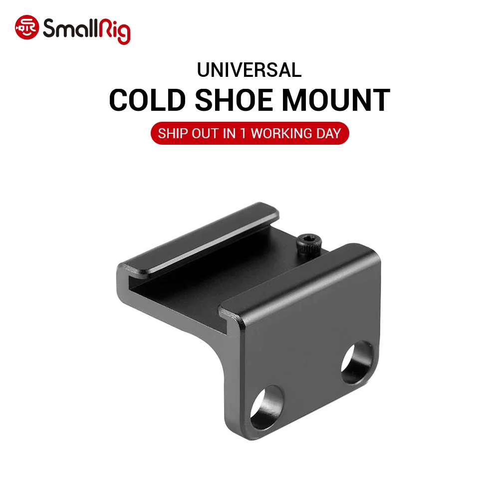 

SmallRig 90 degree Angled Cold Shoe Mount Adapter Attach to Side Cage w/ 1/4" Screws 1593