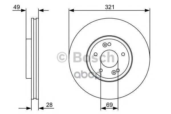Диск Тормозной Hyundai: Santa F? 06- Bosch арт. 0986479536