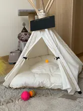 Cat Bed House Teepee Cushion Pet-Tent Puppy Available Outdoor Portable For Dog with Thick