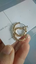 Hoop-Earrings Jewelry Metal-Ball Party Korean-Style Gold-Color Hollow-Out Vintage Women