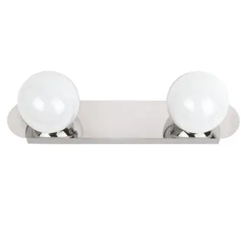 Aplique LED de pared para baño, sobre espejo, camerino, cromo brillo, led 2x3W y 600 lúmenes, estilo sencillo y elegante