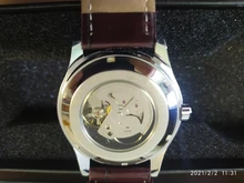 Reloj mecánico automático de negocios para hombre, con correa de cuero maestro de tiempo, esfera blanca, calendario, fecha, clásico