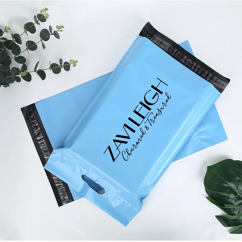 50pcs 사용자 정의 가방 처리 가방 셀프 인감 접착 저장 봉투 플라스틱 폴 리 봉투 우편물 우편 우편물 가방 사용자 지정 브랜드 로고