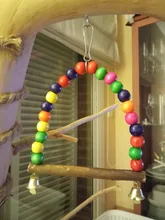 Toy Cage-Accessories Perch-Stand Cockatiels Birdcage Parrot Swings Hanging-Bells Play