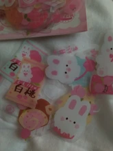 Lote de 40 pegatinas decorativas de oso conejo y Planeta, etiqueta de palo de Scrapbooking, diario, papelería, álbum, fiesta Kawaii, pegatina de perro