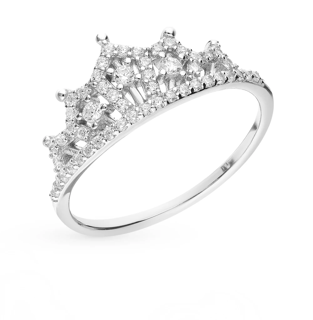 Серебряное кольцо с фианитами SUNLIGHT проба 925