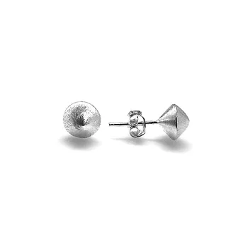 

925 Sterling silver earrings m matte 8mm. [AB1295]