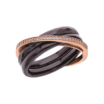 

Silver ring with ceramics and cubic zirconia sunlight sample 925