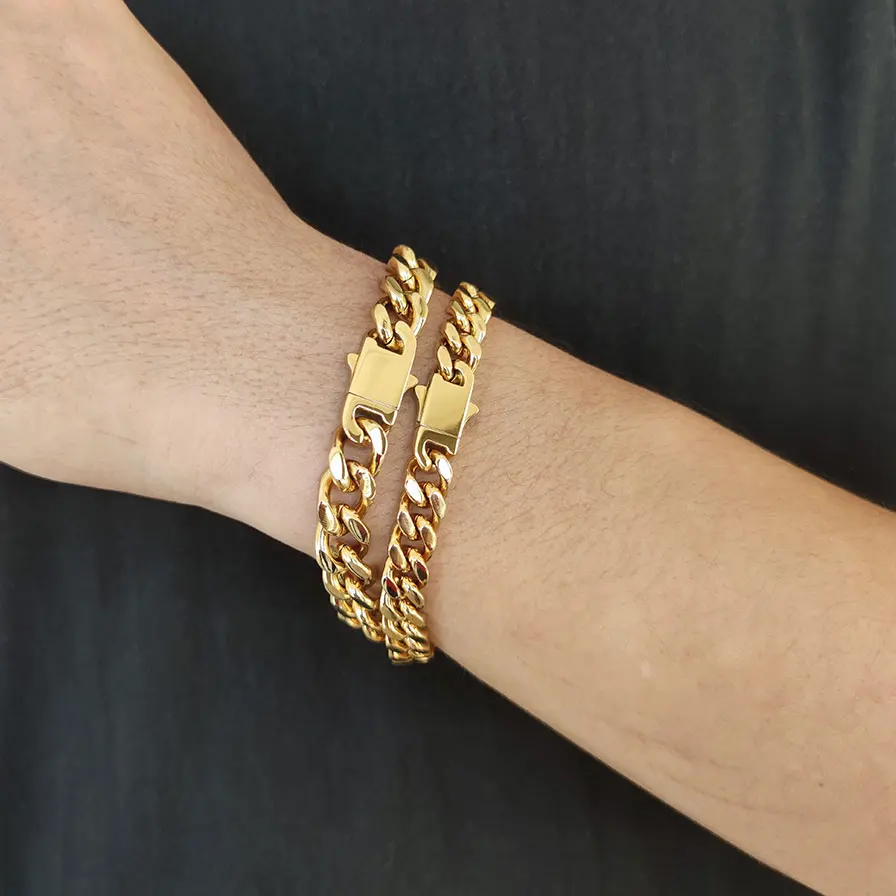 Vintage Louis Vuitton Chunky Heavy Link Bracelet Set in 18k Yellow Gold