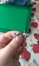 Anillo de dedo abierto Retro Para gato para dormir, joyería con dedos ajustables, Animal Punk, moda única