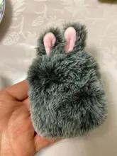 Ear-Fur-Case Capa Carabiner Plush-Cover Apple Airpods Rabbit Soft Wireless for 1-2/Wireless/Charging-fluffy-box