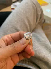 CC Anillos para las mujeres de la Boda nupcial Anelli joyería de moda anillo de compromiso de oro blanco Anillos de Color CC595