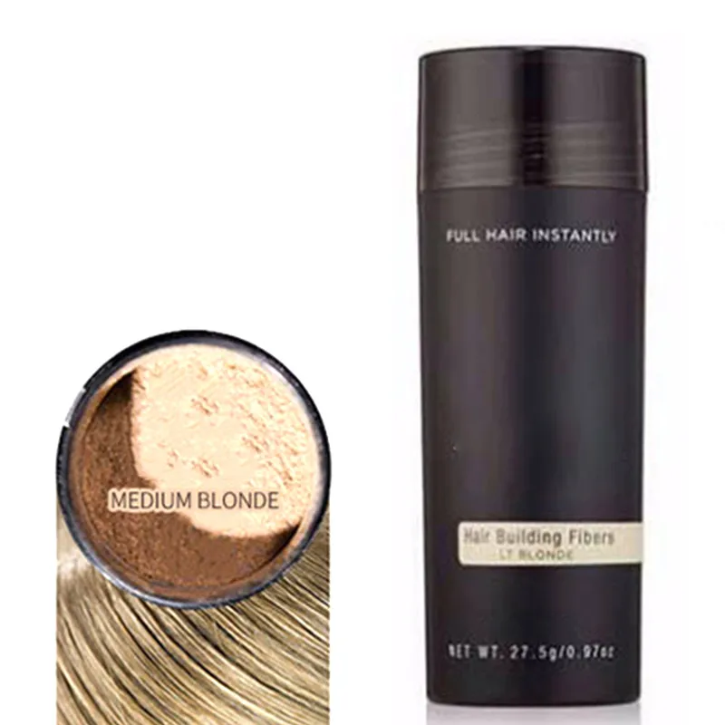 05 Medium blonde Authentic Keratin Hair Loss Building Fibers+Applicator Spray+27.5g Hairline Optimizer Dense organic 9 Colors Hair Growth Powder - Цвет: 05 Medium blonde