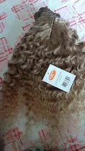 Mechones de pelo ondulado rizado natural, extensiones de cabello sintético con cierre, pelo rubio degradado, fibra de 20 pulgadas, envío gratis