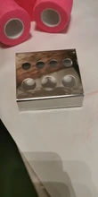 Soporte contenedor de 7 agujeros, accesorios de pigmento de tatuaje, suministros de acero inoxidable, vaso de vidrio, soporte para maquillaje permanente