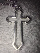 Collar con colgante gótico de Cruz hueca para hombre y mujer, collar de estilo callejero, Color plateado, regalo, joyería de cuello al por mayor