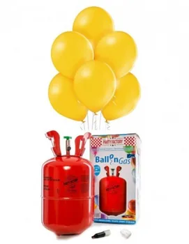 

Helium cylinder Disposable 0. 25m3 with 30 Balloons Dark Yellow Cake