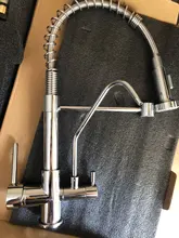 Mixer Tap Kitchen-Faucets Deck-Mounted Water-Purification Rotation Dual-Handle Chrome