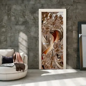 

Mural for port-Photo wallpaper - Abstraction and flowers I - 80x210 cm