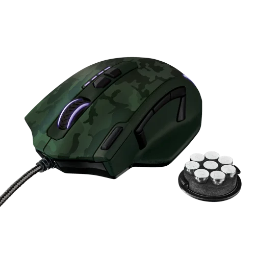 Игровая проводная мышь 20853 Trust GXT 155C до 4000 dpi 11 клавиш зеленый камуфляж
