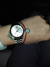 BPPCCR-pulsera de circonia cúbica para mujer, con diamantes de imitación redondos brillantes, pulsera de hilo de cuerda roja trenzada, pulseras de la suerte, Color plata