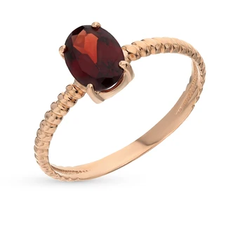 

Gold ring with Garnet sunlight sample 585