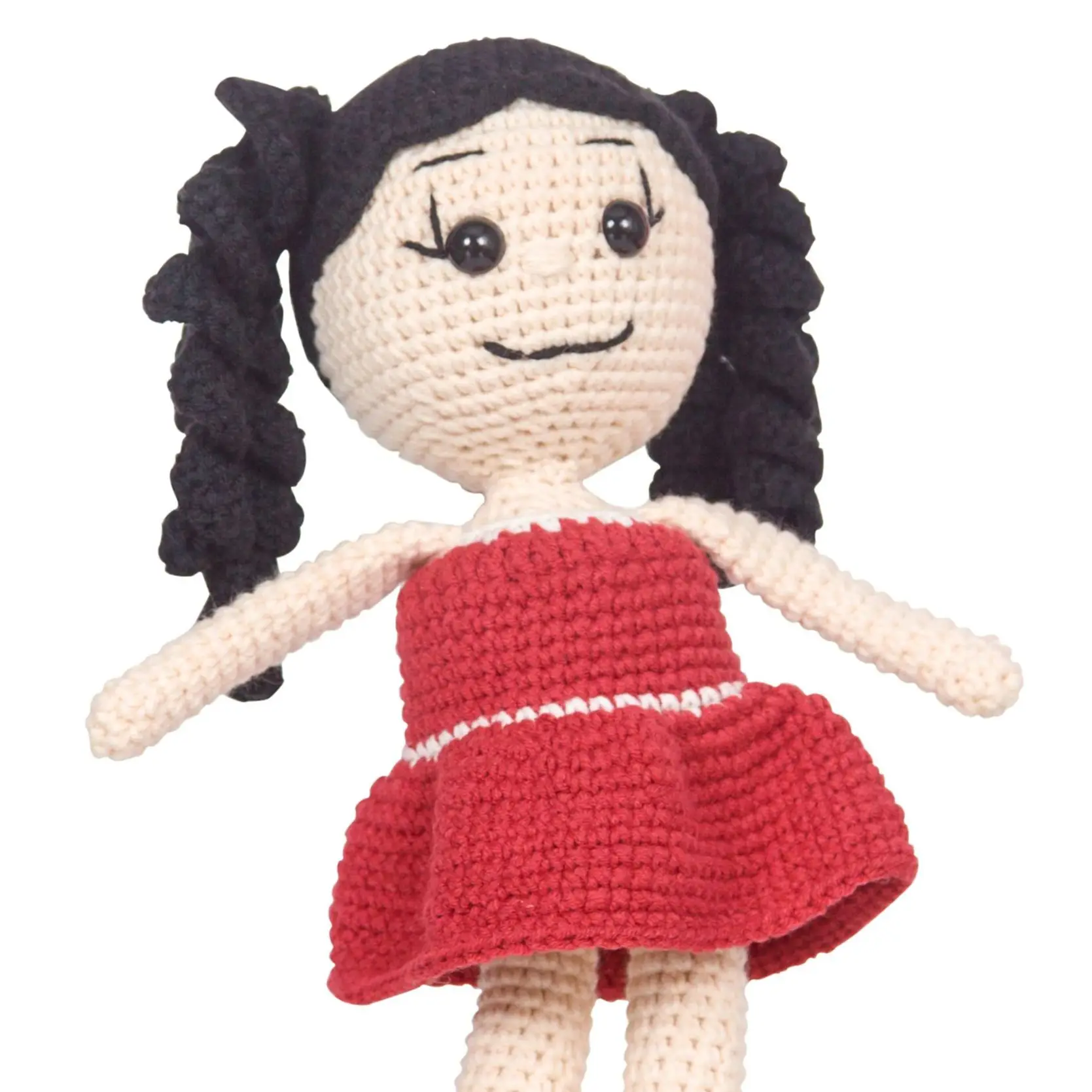 Teddy Doll Girl 25 cm Handmade Amigurumi Fiber Stuffed Cute Toy Knit Crochet high Quality Cotton Yarn Safe Ba | Игрушки и хобби