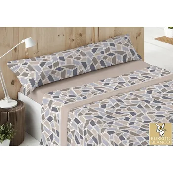 

Set Bed Sheet Coral DORVEL White Burrito 737 Choco 105x190/200 cm