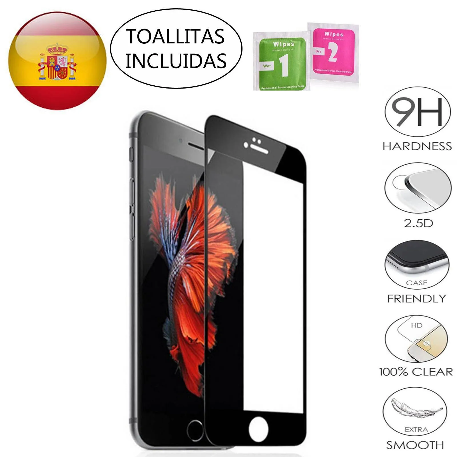 Protector Pantalla Cristal Templado Para IPHONE 5 5S 5C SE 6 6S 7 8 11 PLUS X XS XI 12 14 12 13 PRO 12 Mini 12 Pro Max color negro|Protectores de pantalla de teléfono| - AliExpress