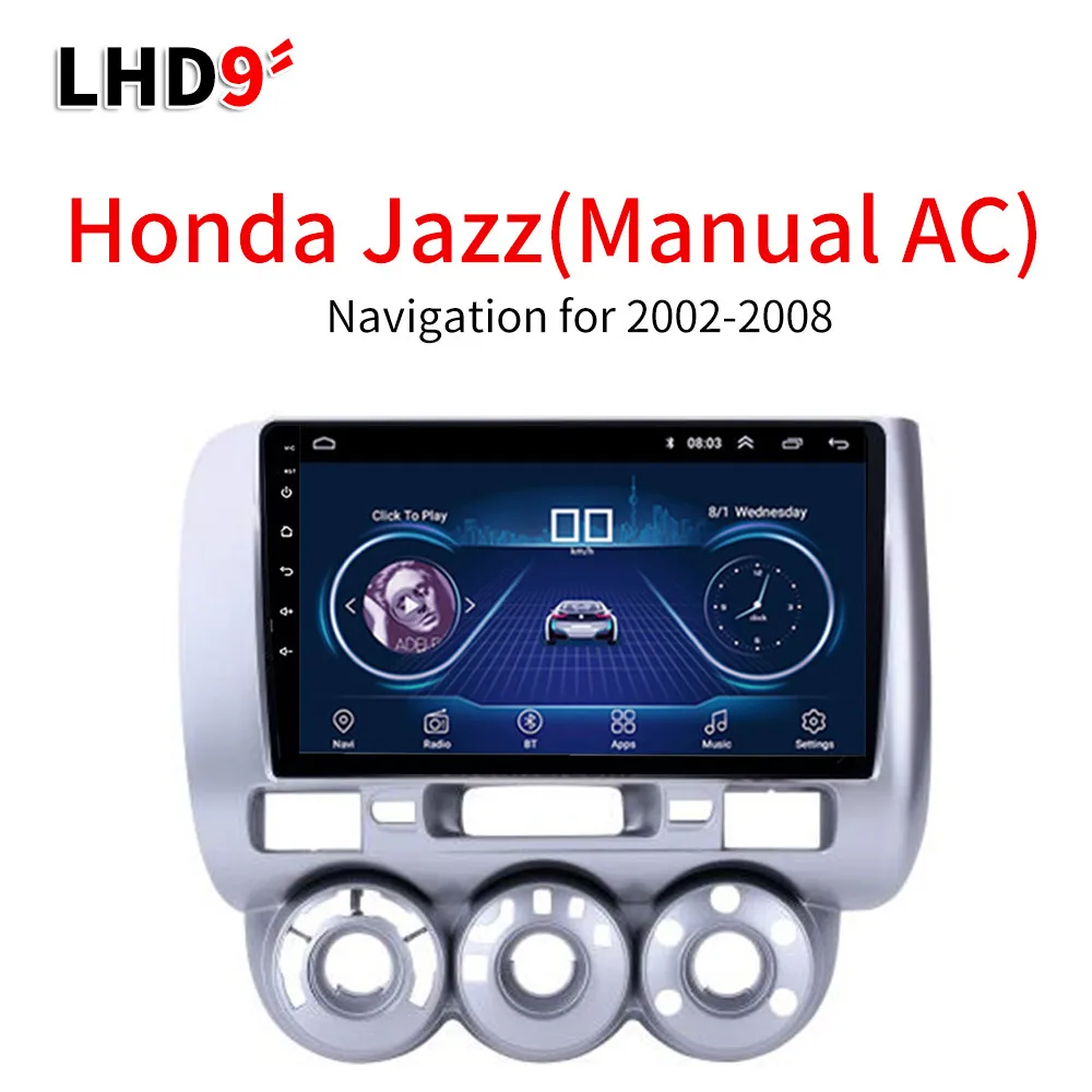 Lionet gps навигация для автомобиля Honda Jazz(ручной AC,) 2002-2008 9 дюймов LH1015Y - Размер экрана, дюймов: WIFI 1G16G