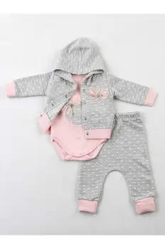 

Gray Newborn Baby Girl 3 PCs The Zibin suit