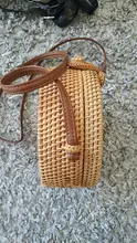 Gusure-Bolso de mimbre tejido para mujer, bandoleras cruzadas hechas a mano de verano para la playa, pequeñas, de hombro redondo de paja