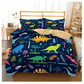 

Bedding Set New Fashion 3D Dinosaur Duvet Cover Set for Children New Fashhion Cartoon Dinasur Super Soft NO Comforter