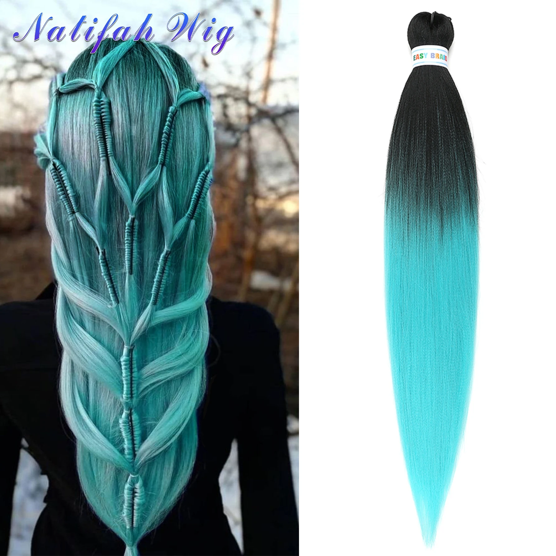

Synthetic Easy Jumbo Braids Hair Extension Neon Ombre African Braiding Attachment for Twist Box Dreads Braids New Color