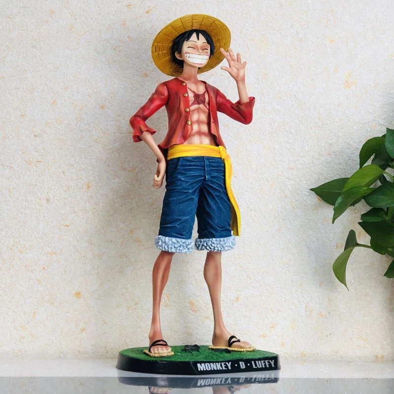 One Piece Monkey D Luffy Smiley Statues Standing Posture Action Figure Collectible Model Toys 43cm Action Figures Aliexpress
