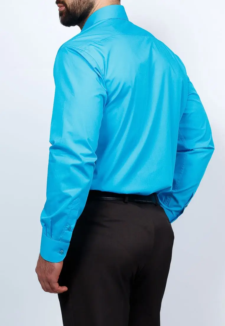 De Vestir Camisa Color Turquesa Para Hombre Camisa De Puro Lino En