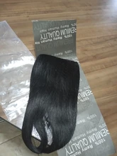 Peluca de cabello humano Remy brasileño con flequillo atado a mano, postizo con REAL BEAUTY en el templo