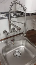 Hand-Sprayer Taps Kitchen-Faucet Wall-Mounted Chrome-Spring Hot-Water-Mixer Pull-Down