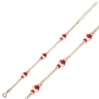 

KUTAYDAN 925 Sterling Silver Fish Figured Child Wristbands