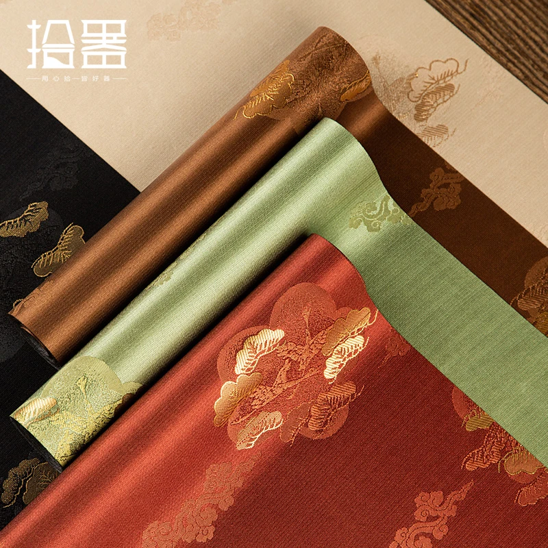 

Double sided brocade tea mat high-end light luxury table flag waterproof tea table cloth new Chinese style