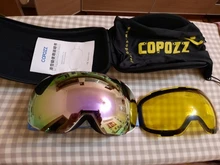 COPOZZ magnético gafas de esquí con cambio rápido de la lente y Set de fundas 100% UV400 protección Anti-niebla Snowboard gafas para los hombres y las mujeres