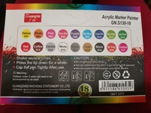 Gn-Rotuladores acrílicos de pintura acrílica, bolígrafos ideales para rotular tazas de porcelana, vidrio, roca, cerámica, lienzos de tela, o madera, 12 o 18 colores, de 0,7mm