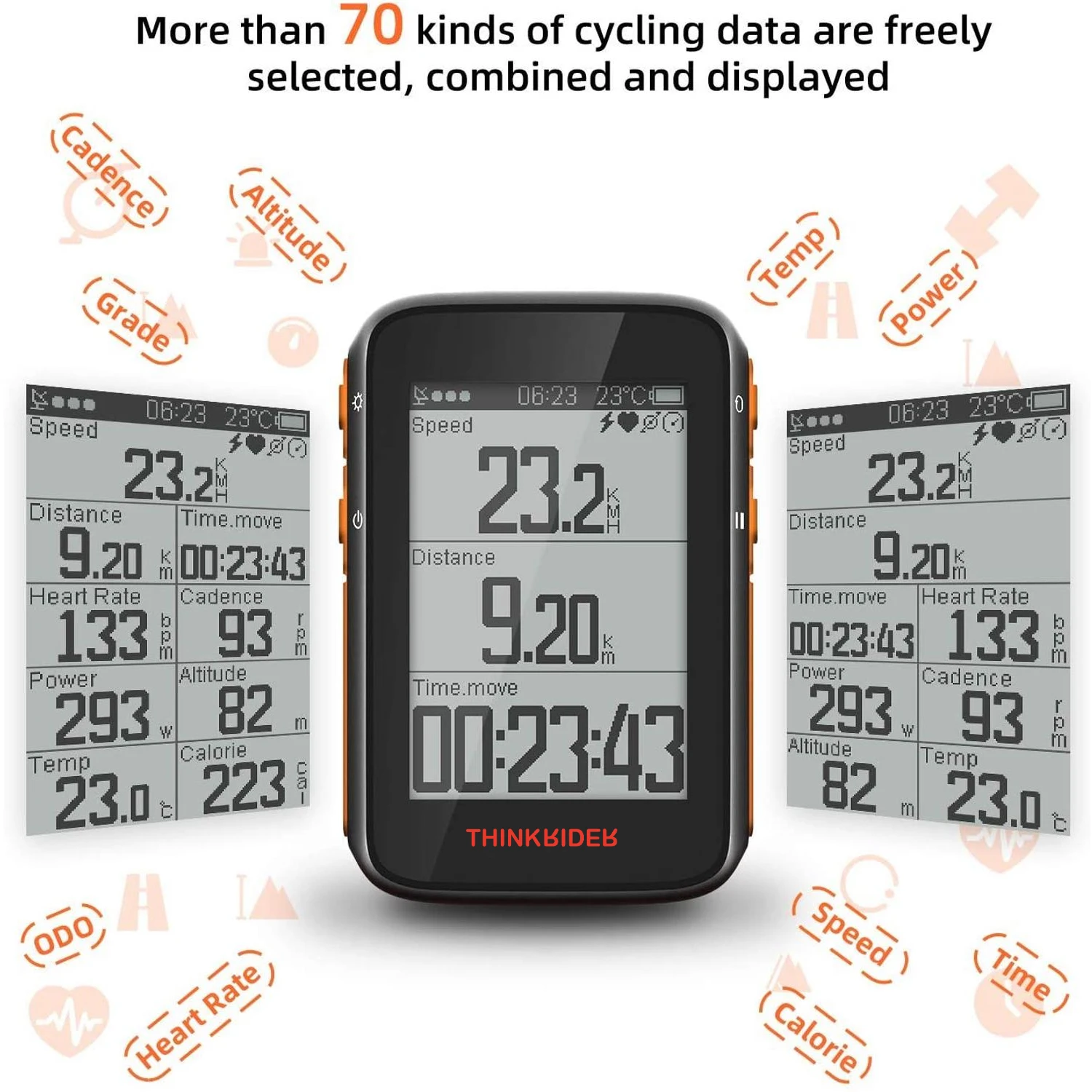 ThinkRider BC200 GPS Smart Bike Computer ANT+ BLE Powermeter UK