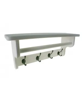 

Hanger coat rack with Hatter and barroom for scarves solid wood White. Dimensions: 28x67x20 cm.