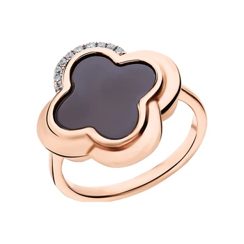 

Silver ring with ceramics and cubic zirconia sunlight sample 925