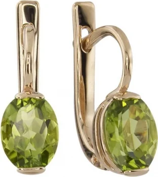 

Aloris earrings with 2 хризолитами Red Gold