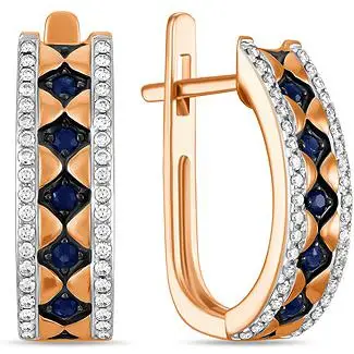 

Lucas gold earrings with diamonds and sapphires in red gold
